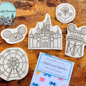 Embroidery "Magical California Theme Parks" Inspired Stick and Stitch Pack