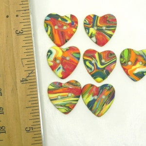 Hearts multi colored swirls, 3/4 x 3/4 High quality, durable, lightweight. Perfect for knitting, jewelry, crochet and sewing. BT129 image 5