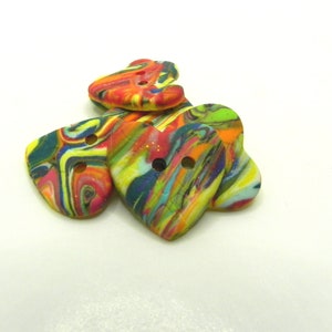 Hearts multi colored swirls, 3/4 x 3/4 High quality, durable, lightweight. Perfect for knitting, jewelry, crochet and sewing. BT129 image 3