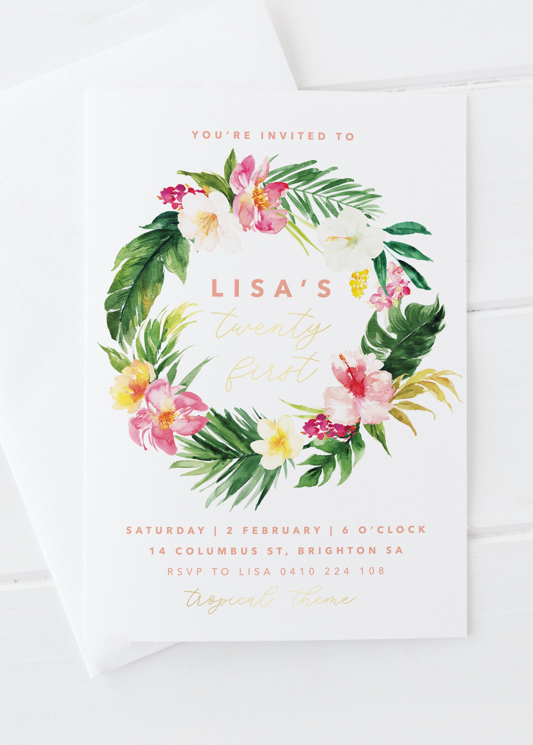 Printable Birthday Invitation Tropical Invitation Tropical | Etsy