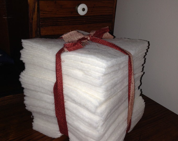 8 Precut Batting Squares Hobbs Heirloom 80/20 Blend Lot of Fifty 50 Etsy