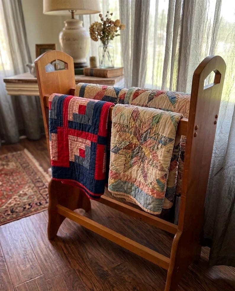 Vintage Wooden Quilt Rack - Etsy