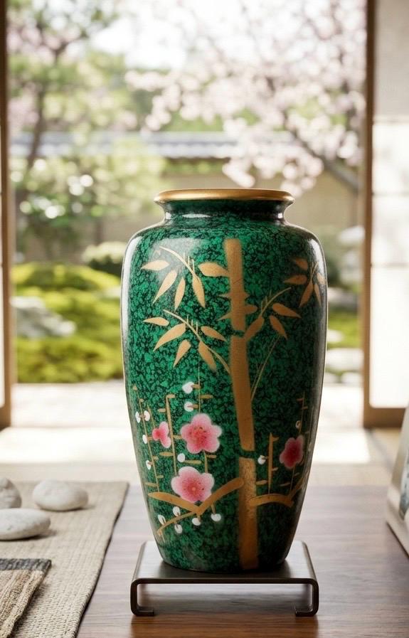Japanese Vase Gold Green - Etsy