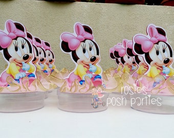 Pink and Gold Minnie Mouse candy treat jars for birthday Pink | Etsy