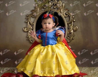 Vestido de Blancanieves para disfraz de cumpleaños o sesión de fotos Traje de vestido de Blancanieves Vestido de cumpleaños Vestido de disfraz de Blancanieves para fiesta de cumpleaños