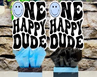 Blue One Happy Dude | First Birthday | Happy Dude Theme | One Happy Dude Party Decoration | 1st Birthday Centerpiece | Happy Dude INDVIDUAL