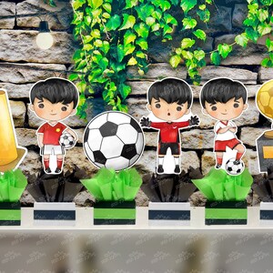 Sports Soccer Theme Centerpiece | Soccer Theme Event | Sports Event Birthday | Sports Birthday Party | Sports Soccer Futbol Theme SET OF 6