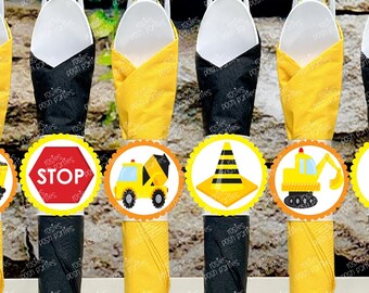Construction Truck Birthday Theme Party | Construction Theme Napkin Utensils | Construction Party VARIETY