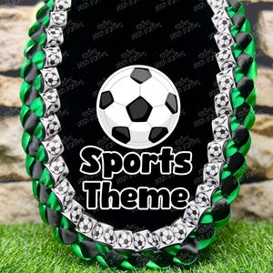 Soccer Lei Sports Graduation | Promotion Gift Lei | Sports Senior Night Gift Lei | Braided Ribbon Lei | Graduation Ribbon Lei | Graduate