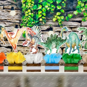 Dinosaur First Birthday | Dinosaur Birthday Decoration | Boy 1st Birthday | Dino Theme Table Centerpiece SET OF 6