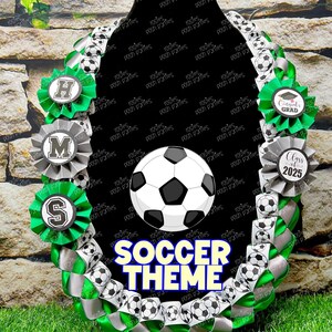 Soccer Sports Graduation Lei | Promotion Gift Lei | Sports Senior Night Gift Lei | Braided Ribbon Lei | Graduation Ribbon Lei | Graduate