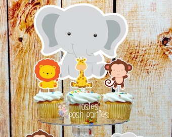 Jungle Safari Birthday Theme | Safari Cupcake Stand | Jungle Theme Cupcake Stand | Cupcake Toppers | Safari Jungle Baby Shower or Birthday