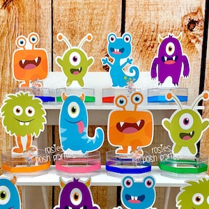 Monster Birthday Theme | Little Monster Cute Baby Shower | Monster Theme Candy Jar Favor | Cute Monster Theme Favor Jar Decoration SET OF 12