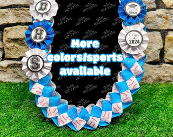 Graduation Lei | Promotion Gift Lei | Senior Night Gift Lei | Braided Ribbon Lei | Sports Baseball Graduation Ribbon Lei | Class of Lei