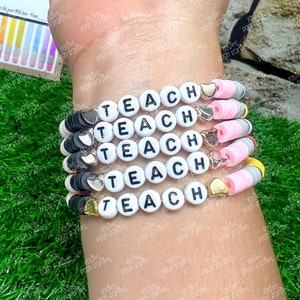 Back To School Teacher Bracelet | Pencil Bracelet | Teacher Appreciation Bracelet | Personalized Bracelet | Teacher Gift | Teach Pencil