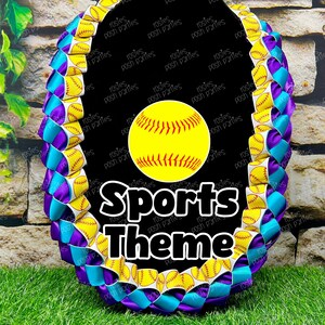 Softball Lei Sports Graduation | Promotion Gift Lei | Sports Senior Night Gift Lei | Braided Ribbon Lei | Graduation Ribbon Lei | Graduate