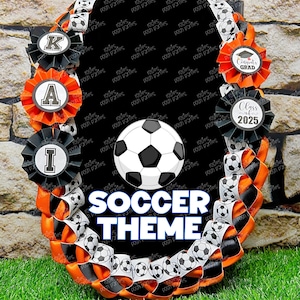Soccer Sports Graduation Lei | Promotion Gift Lei | Sports Senior Night Gift Lei | Braided Ribbon Lei | Graduation Ribbon Lei | Graduate