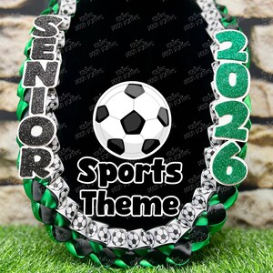 Soccer Lei Sports Graduation | Promotion Gift Lei | Sports Senior Night Gift Lei | Braided Ribbon Lei | Graduation Ribbon Lei | Graduate