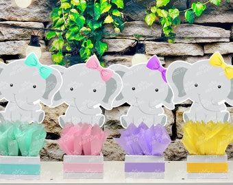 Elephant Baby Shower Theme | Jungle Birthday | Gender Reveal Elephant Theme Centerpiece Decoration | Pink Elephant Baby Shower INDIVIDUAL