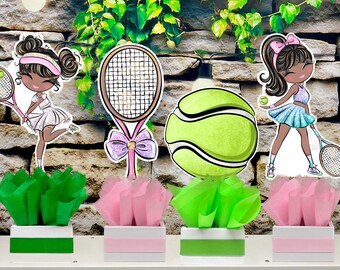 Lot De 8 Décorations De Table Thème Tennis Pour Anniversaire - Centres De Table En Nid D'abeille - Pour Fête Sportive, Club, événement - 5
