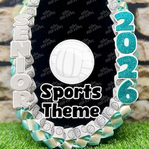 Volleyball Lei Sports Graduation | Promotion Gift Lei | Sports Senior Night Gift Lei | Braided Ribbon Lei | Graduation Ribbon Lei | Graduate