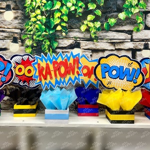 Superhero Theme | Superheroes Birthday Theme | Hero Theme | Superheroes Baby Shower Centerpiece Decoration | Superhero Bubbles INDIVIDUAL
