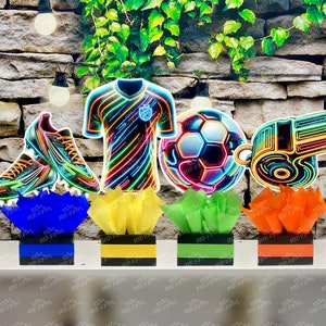 Sports Soccer Theme Centerpiece | Soccer Theme Event | Sports Event Birthday | Sports Birthday Party | Sports Soccer Futbol Theme INDIVIDUAL