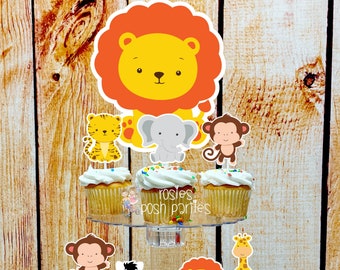 Jungle Safari Birthday Theme | Safari Cupcake Stand | Jungle Theme Cupcake Stand | Cupcake Toppers | Safari Jungle Baby Shower or Birthday