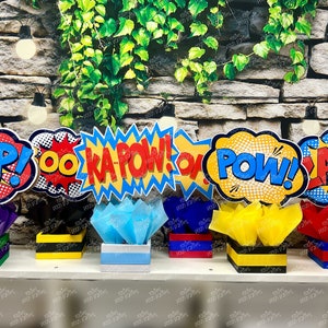 Superhero Theme | Superheroes Birthday Theme | Hero Theme | Superheroes Baby Shower Centerpiece Decoration | Superhero Bubbles SET OF 6