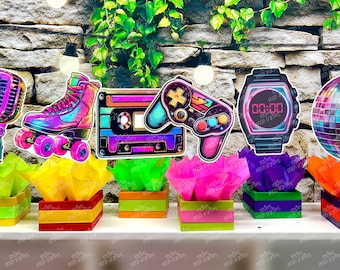 I love the 80s Theme| 80s Birthday Centerpiece | 80s Party Decoration 80s Decor INDIVIDUAL