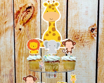 Jungle Safari Birthday Theme | Safari Cupcake Stand | Jungle Theme Cupcake Stand | Cupcake Toppers | Safari Jungle Baby Shower or Birthday