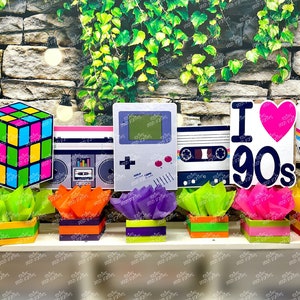 I love the 90s birthday bash party centerpieces 90s party decoration 90s birthday I love the 90s centerpiece party favors Decor INDIVIDUAL