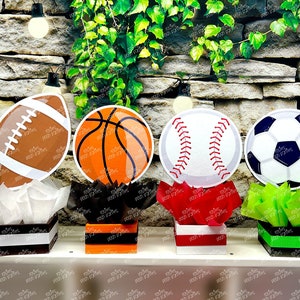 Sports Theme Centerpiece Sport Party Sports Birthday Soccer Football Baseball Basketball decoration Birthday Sport Theme Shower INDIVIDUAL