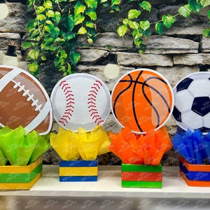 Sports Theme Centerpiece Sport Party Sports Birthday Soccer Football Baseball Basketball decoration Birthday Sport Theme Shower INDIVIDUAL