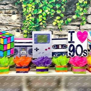 I love the 90s birthday bash party centerpieces 90s party decoration 90s birthday I love the 90s centerpiece party favors SET OF 6 image 1