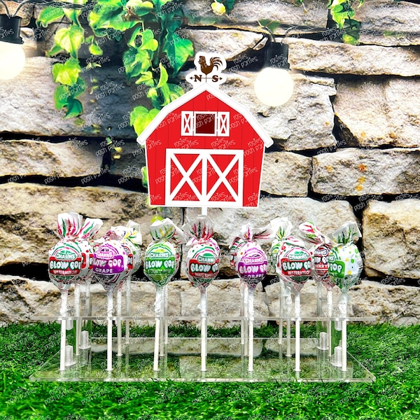 Farm Theme Birthday Lollipop Stand | Farm Baby Shower Cakepop Stand | Lollipop Cakepop Favor | Farm Cow Party Decoration