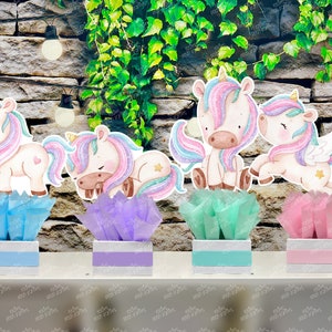 Unicorn Theme Centerpieces | Unicorn Baby Shower Decoration | Unicorn Birthday Theme | Unicorn Horse Theme Party Centerpiece INDIVIDUAL