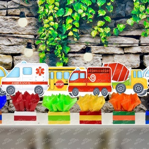 Transportation Birthday Theme | Construction Party | Dump Truck Garbage Plane Train Theme | Boy Birthday | Transportation Theme SET OF 6
