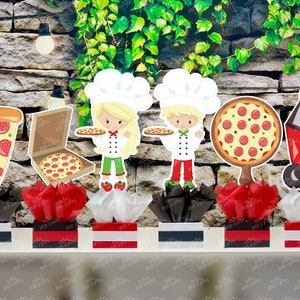 Pizza Party | Movie Pizza Birthday Party | Pizza Table Centerpiece | Italian Pizza Party | Slumber Pizza Theme | Pizza INDVDUAL
