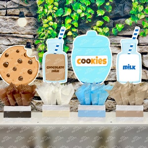 Cookies and Milk Birthday Baby Shower Theme Party Decoration Table Centerpiece