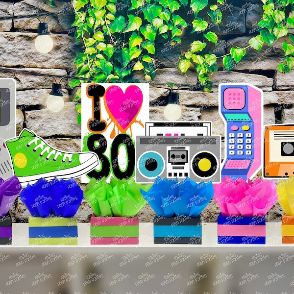 I love the 80s Theme| 80s Birthday Centerpiece | 80s Party Decoration | 80s Birthday | I love 80s Centerpiece | 80s Favors Decor INDIVIDUAL