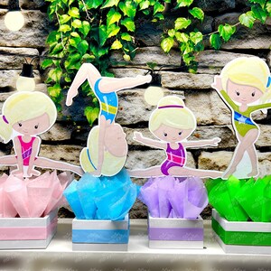Gymnast Birthday Theme | Gym Centerpiece Decoration | Gymnastics Party | Gymnastics Theme | Gymnast Acrobatics Decoration | Gym SET OF 4