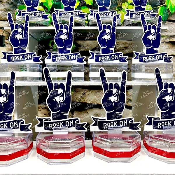 Rock Star Birthday | Rock and Roll Theme Candy Jar Party Favors | Rock Star Theme Party | Rock and Roll Theme Party Favors | Rock SET OF 12