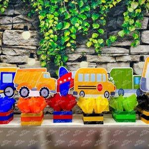 Transportation Birthday Theme | Construction Party | Dump Truck Garbage Plane Train Theme | Boy Birthday | Transportation Theme SET OF 6