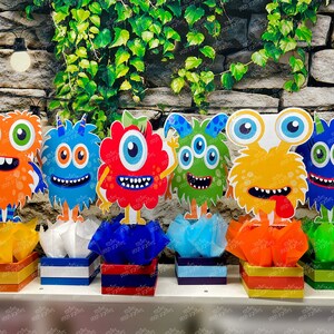 Monsters Birthday | Monster Theme | Cute Monsters Party Centerpiece | Monsters Decoration | Monster Baby Shower Party | Scary SET OF 6