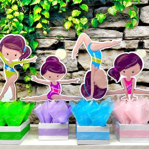 Gymnast Birthday Theme | Gym Centerpiece Decoration | Gymnastics Party | Gymnastics Theme | Gymnast Acrobatics Decoration | Gym SET OF 4