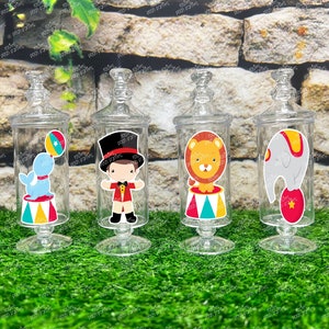 Circus Carnival Theme | Circus Party | Apothecary Jar Favor | Circus Carnival Baby Shower Birthday | Circus Favor | Carnival Favor SET OF 12