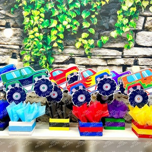 Monster Truck Theme Monster Truck Birthday Monster Truck Centerpiece Decoration Truck Party Decor Jam Birthday Theme INDIVIDUAL image 1