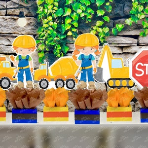 Construction Theme | Construction Birthday Party Centerpiece Decoration | Building Party | Boy Birthday Theme | Construction Deco INDIVIDUAL
