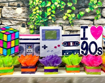 I love the 90s birthday bash party centerpieces 90s party decoration 90s birthday I love the 90s centerpiece party favors Decor INDIVIDUAL